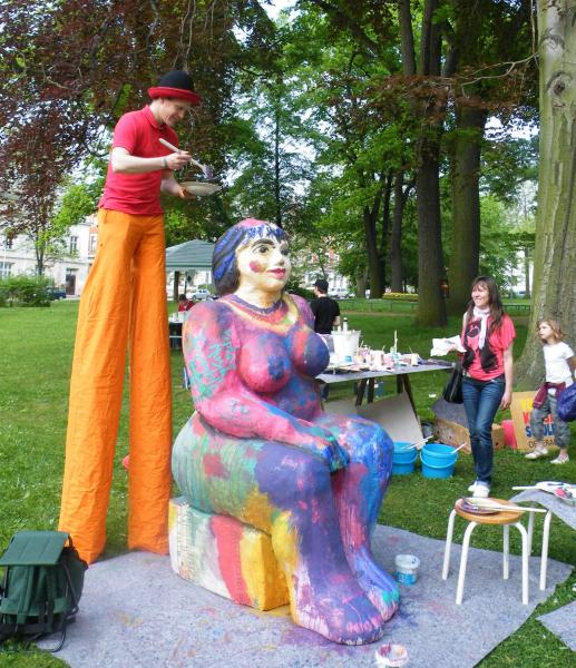 Stelzenlauf zum Landeskulturtag in Frankenberg